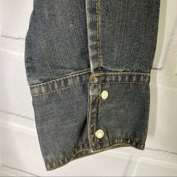 Judy’s Fashion Western Denim Pearl Snap Long Sleeve Shirt 13 - Picture 7 of 9